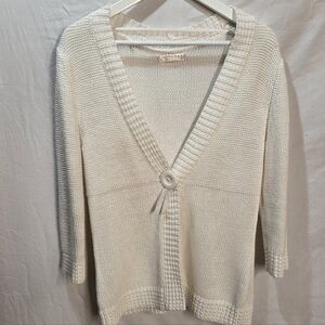 Kenar Sz Sm White Cardigan Single Button And Ribbon Detail Small Repair